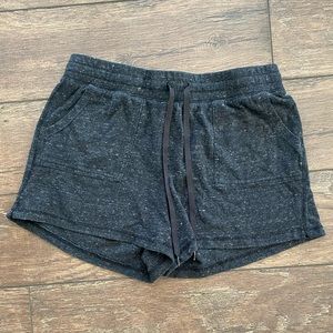 dark grey speckled shorts